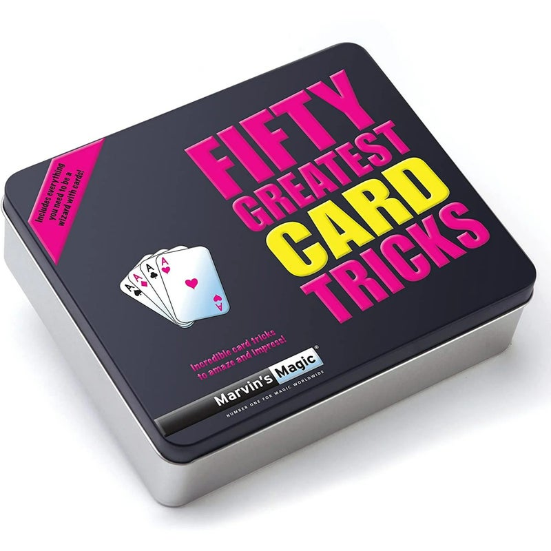 Marvins Magic Marvin’s Magic Fifty Greatest Card Tricks Gift Tin – Magic Playing Cards Set with 50 Tricks, Special Props & Instruction Booklet for Kids 8+ & Adults - Image 2